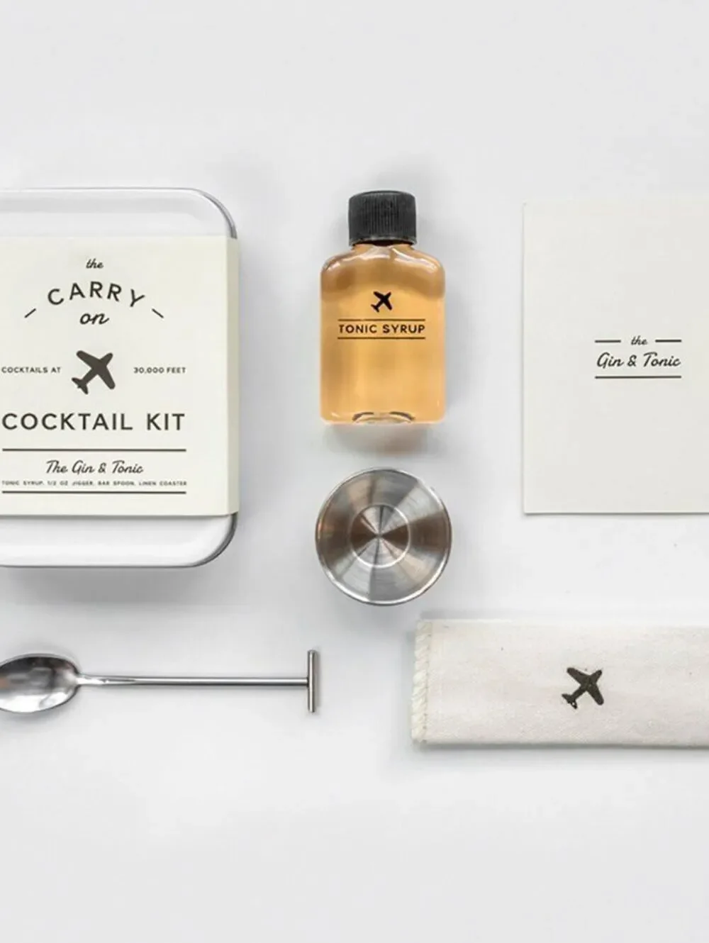 The Carry On Cocktail Kit - The Gin & Tonic White Travel Tin By W&P Design